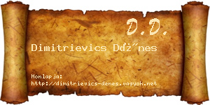 Dimitrievics Dénes névjegykártya